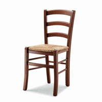 Sedia modello Venezia con seduta in paglia noce scuro