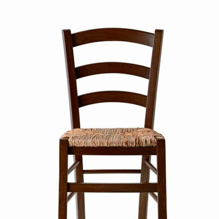 Sedia modello Venezia con seduta in paglia noce scuro