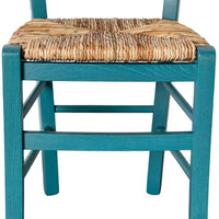 Sedia legno venezia turchese con seduta in paglia di riso