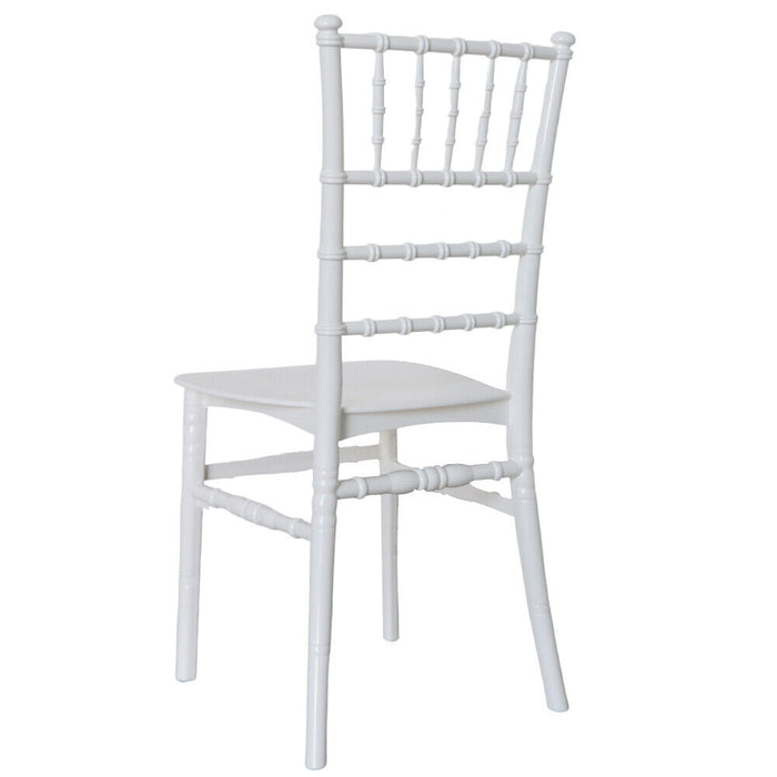 Sedia Chiavarina impilabile in plastica polipropilene bianco modello rinforzato