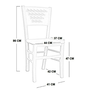 Sedia in legno Capri grezza da verniciare con seduta in legno massello
