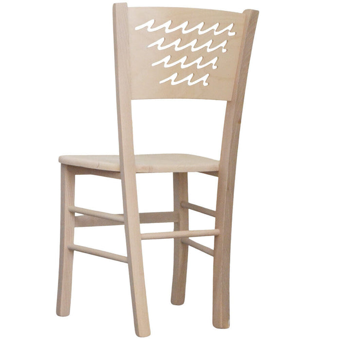 Sedia in legno Capri grezza da verniciare con seduta in legno massello