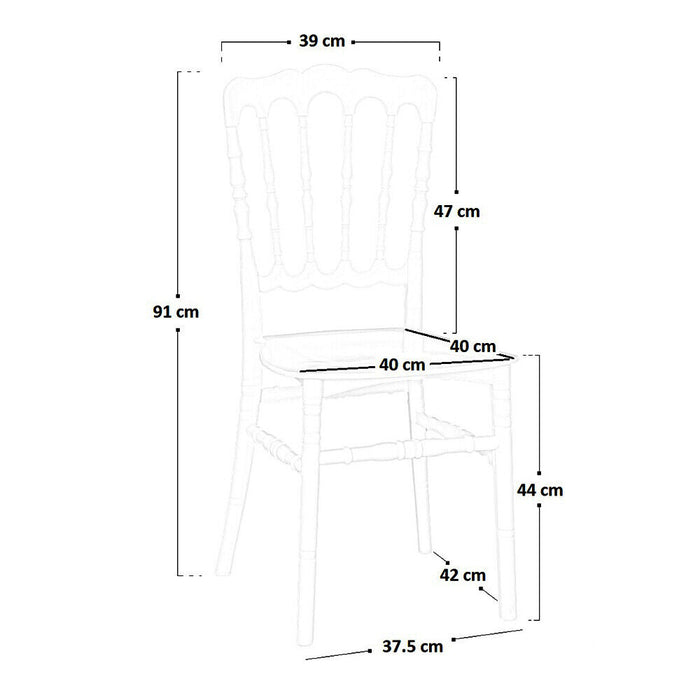 Sedia napoleon in plastica bianca modello rinforzato