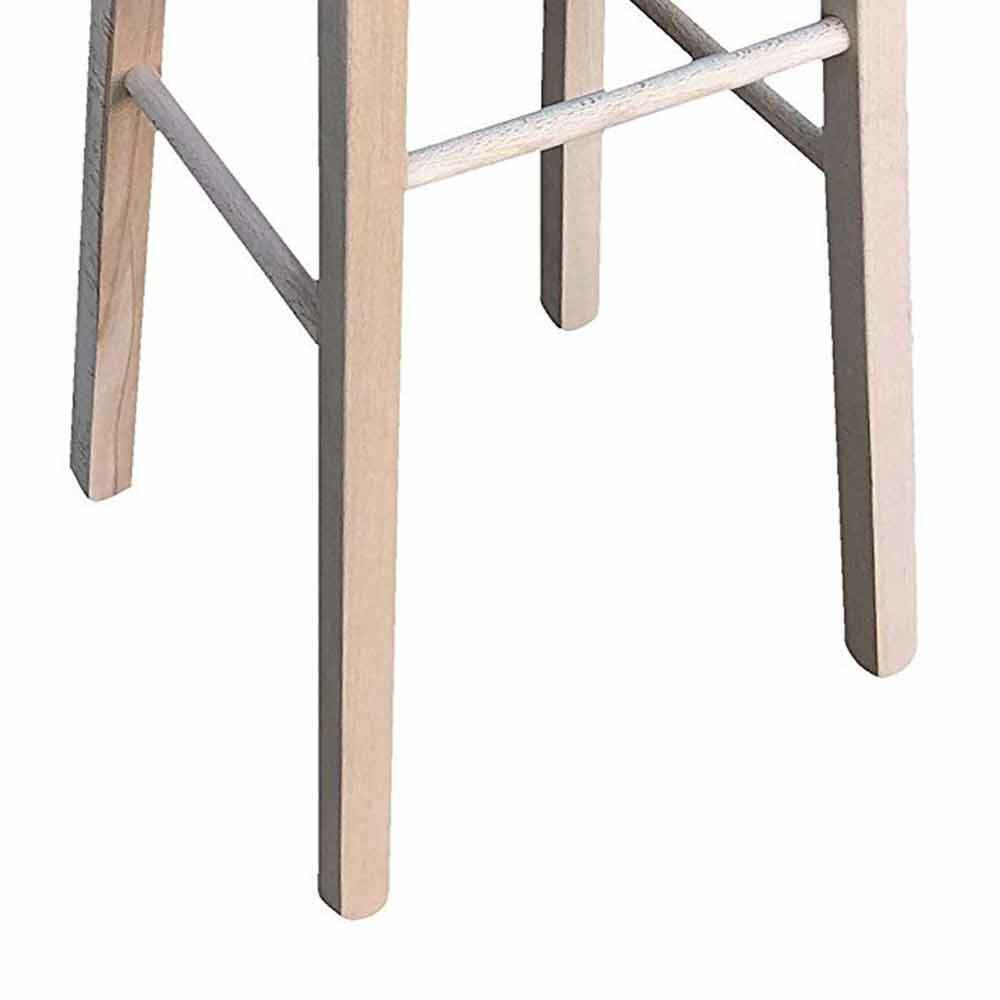 Sgabello legno con seduta rotonda h80cm grezzo da verniciare piedi dritti