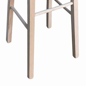 Sgabello legno con seduta rotonda h80cm grezzo da verniciare piedi dritti