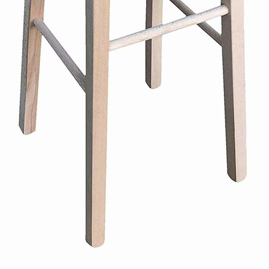 Sgabello legno con seduta rotonda h80cm grezzo da verniciare piedi dritti