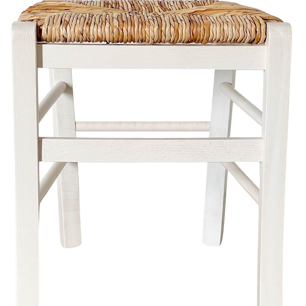 Sedia legno venezia bianco con seduta in paglia di riso