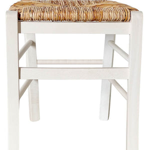 Sedia legno venezia bianco con seduta in paglia di riso