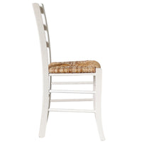 Sedia legno venezia bianco con seduta in paglia di riso