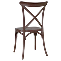 Sedia sprint in plastica a croce marrone impilabile