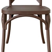 Sedia sprint in plastica a croce marrone impilabile