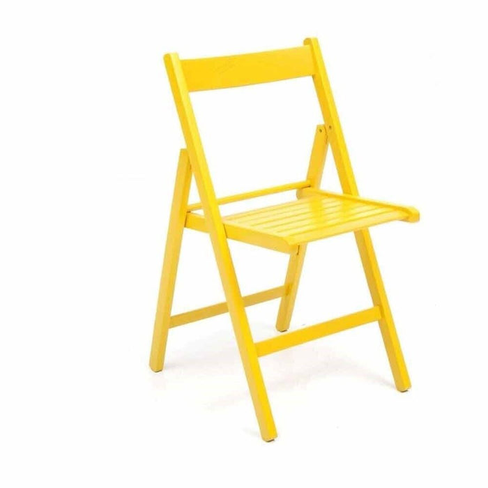 Set 4 sedie pieghevole richiudibile in legno colorate giallo