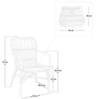 Poltrona sedia Mandola in vero legno di bambù e vimini naturale intrecciato