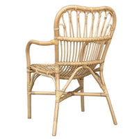 Poltrona sedia Mandola in vero legno di bambù e vimini naturale intrecciato