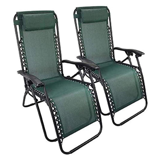 Sedia sdraio richiudibile a gravita zero verde salvaspazio 2 pz