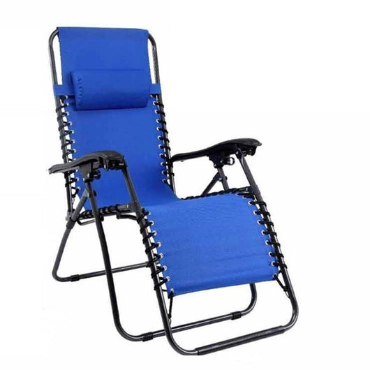 Sdraio da giardino pieghevole in acciaio a gravita' zero blu