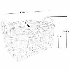 Portalegna sporta cesto cesta portapellet sporta in legno e pellet cm 68