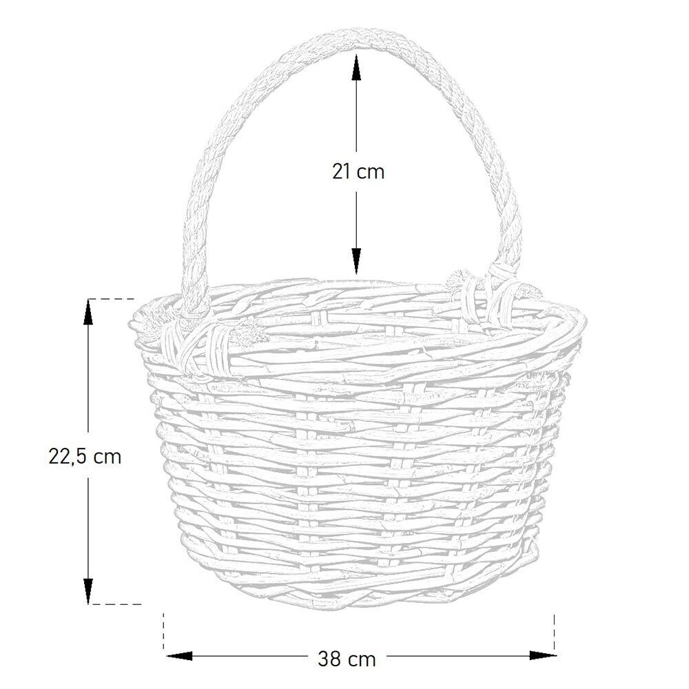 Cesto in giunco Kabu con manico in fune diametro 38 x h 22,5 cm