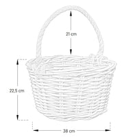 Cesto in giunco Kabu con manico in fune diametro 38 x h 22,5 cm