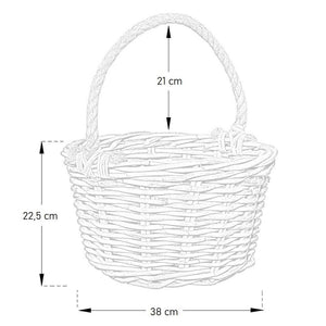 Cesto in giunco Kabu con manico in fune diametro 38 x h 22,5 cm