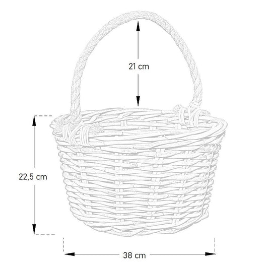 Cesto in giunco Kabu con manico in fune diametro 38 x h 22,5 cm