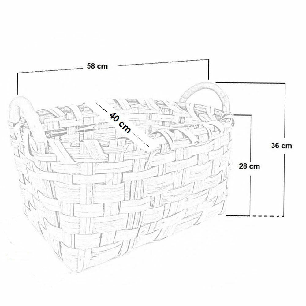 Portalegna sporta cesto cesta portapellet sporta in legno e pellet cm 58