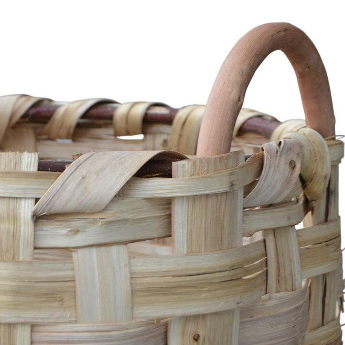 Portalegna sporta cesto cesta portapellet sporta in legno e pellet cm 58