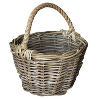 Cesto in giunco in kabu con manico fune cm 31 x 19 cm