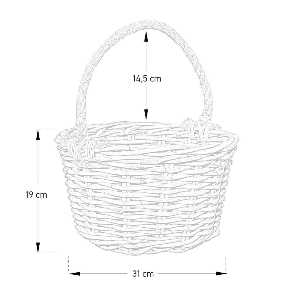 Cesto in giunco in kabu con manico fune cm 31 x 19 cm