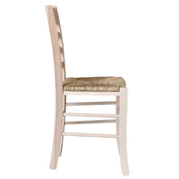Sedia in legno massello con seduta in paglia  mod. SARA  da verniciare