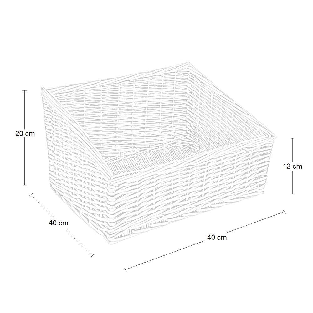 Cesta espositore portapane in vimini quadrato cm 40 x 40 h 20