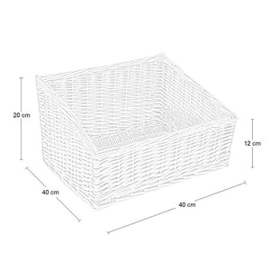 Cesta espositore portapane in vimini quadrato cm 40 x 40 h 20