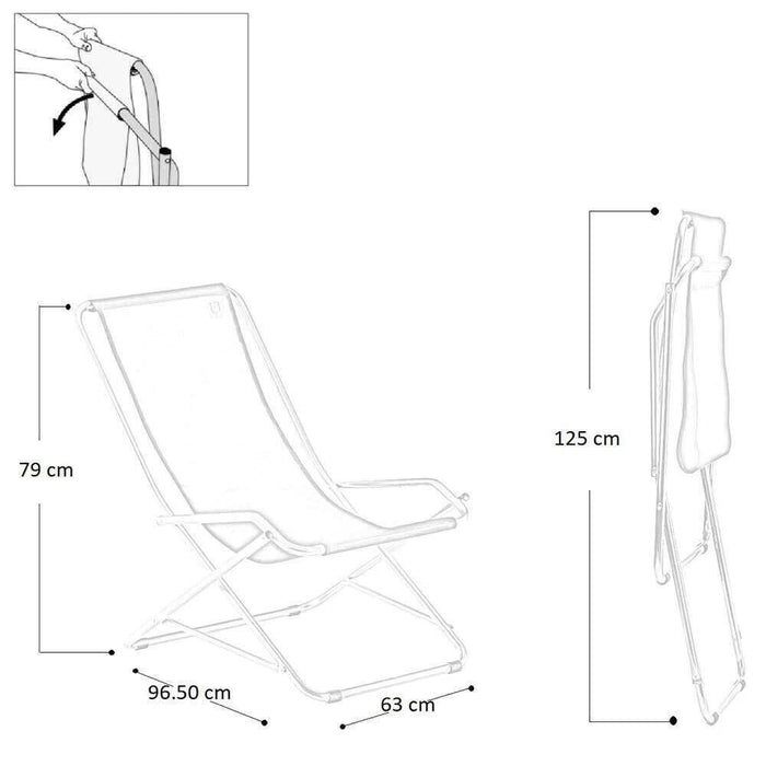 Sedia sdraio dondolina fiam acciaio telo blu 123PE BSBL