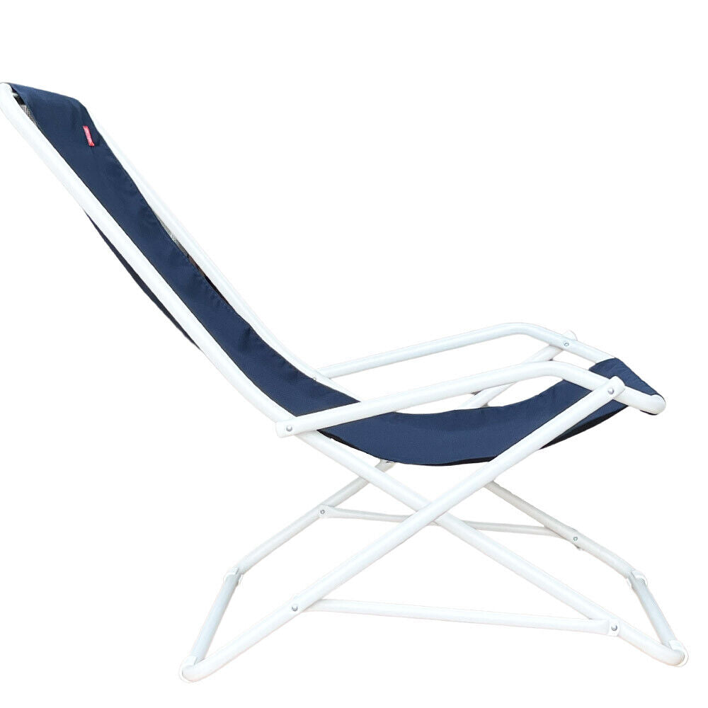 Sedia sdraio dondolina fiam acciaio telo blu 123PE BSBL