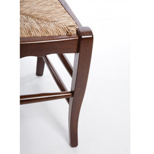 Set 6 sedie Montanara in legno massello noce scuro seduta in paglia casa hotel