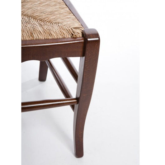 Set 6 sedie Montanara in legno massello noce scuro seduta in paglia casa hotel