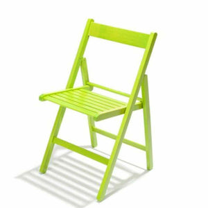 Sedia pieghevole salvaspazio in legno di faggio verde bar casa pub mare giardino