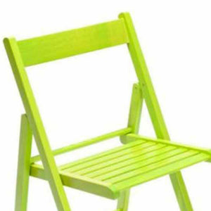 Sedia pieghevole salvaspazio in legno di faggio verde bar casa pub mare giardino