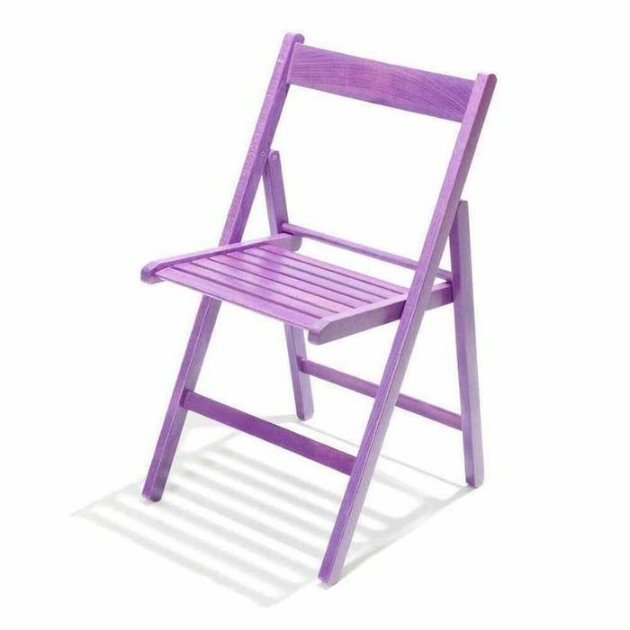 Sedia pieghevole salvaspazio in legno di faggio viola casa pub mare da giardino