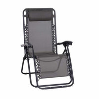 Sedia sdraio richiudibile per uso interno ed esterno gravita zero grigio scuro