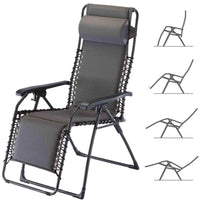 Sedia sdraio richiudibile per uso interno ed esterno gravita zero grigio scuro