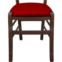 Sedia di legno venezia noce scuro con seduta  imbottita ecopellerosso