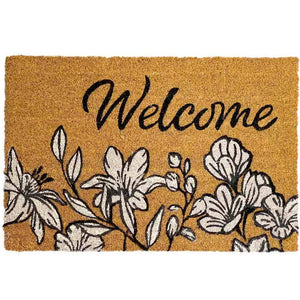 Zerbino classico rettangolare in cocco fiori cm 40 x cm 60