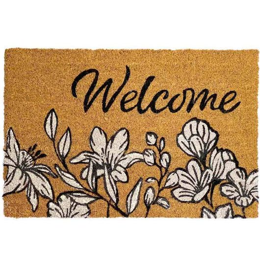 Zerbino classico rettangolare in cocco fiori cm 40 x cm 60