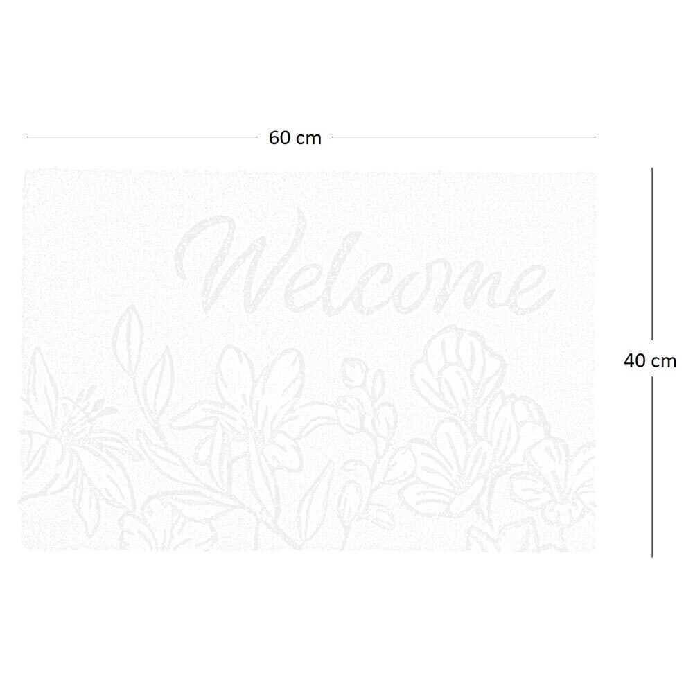 Zerbino classico rettangolare in cocco fiori cm 40 x cm 60