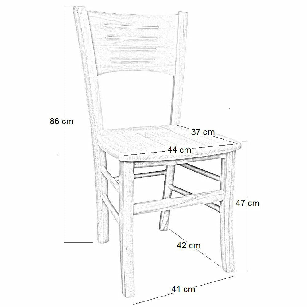 Sedia in legno Amelia grezza da verniciare con seduta in legno massello