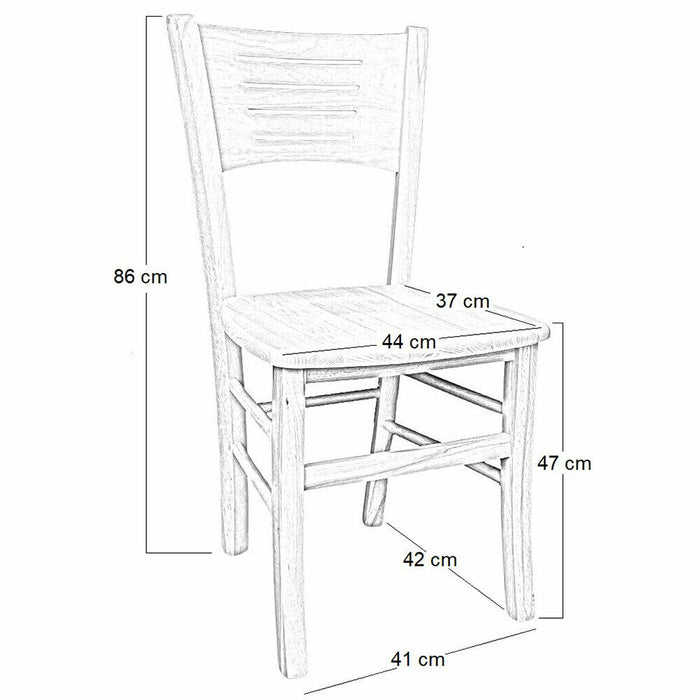 Sedia in legno Amelia grezza da verniciare con seduta in legno massello