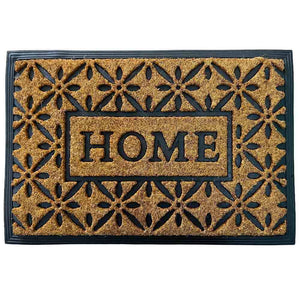 Zerbino rettangolare in fibra di cocco con scritta Home misura 40 cm x 60 cm