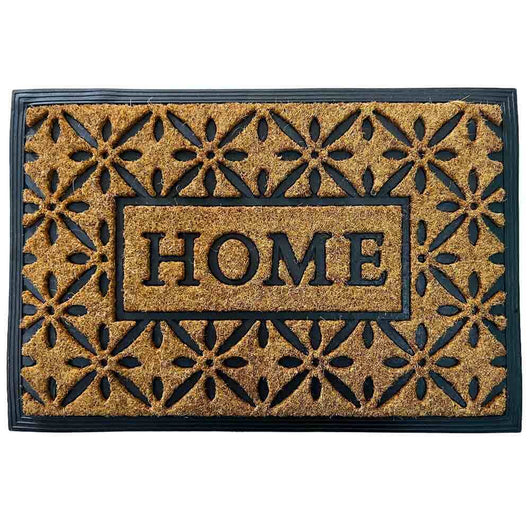 Zerbino rettangolare in fibra di cocco con scritta Home misura 40 cm x 60 cm