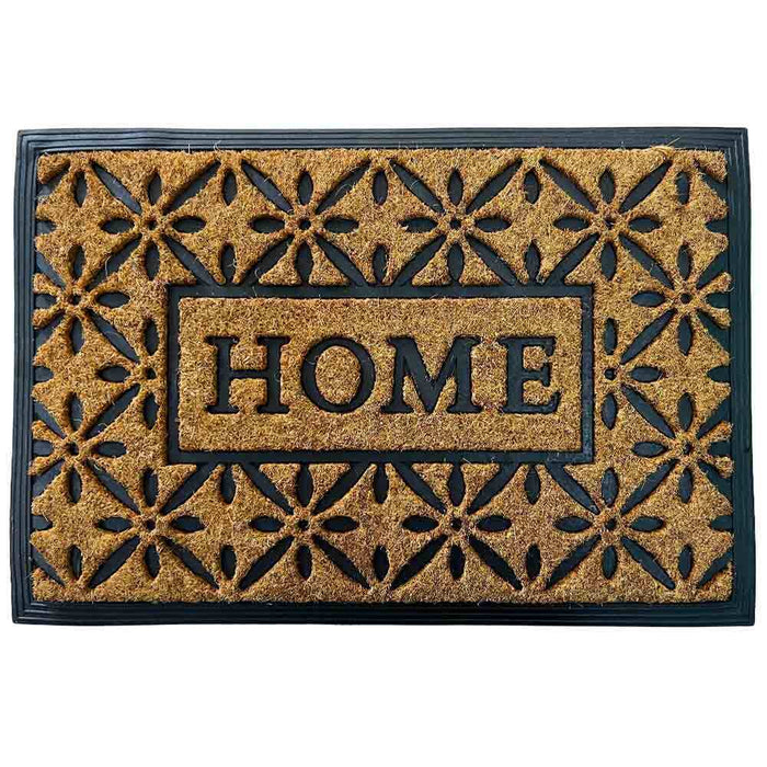 Zerbino rettangolare in fibra di cocco con scritta Home misura 40 cm x 60 cm